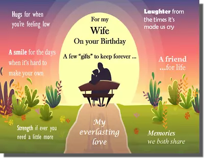 £3.35 • Buy Wife Birthday Card - For My Wife On Her Birthday - Keepsake Gift Card