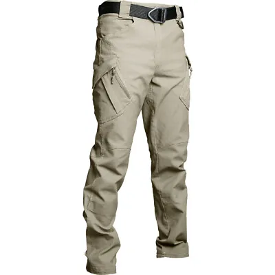 Men's Flex Tactical Pants Lightweight Hiking Casual Cargo Pants Multi Pockets • $24.99