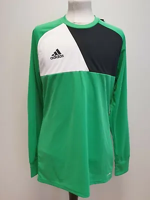 X81 Mens Bnwt Adidas Green Padded Sleeve Goalkeeper Football Shirt Uk M Eu 50 • £19.99
