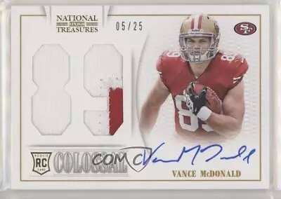 2013 National Treasures Colossal Materials /25 Vance McDonald #39 Rookie Auto RC • $12.04