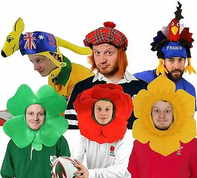 £6.99 • Buy Rugby Supporters Hat Novelty Fancy Dress Costume Accessory Six Nations World Cup