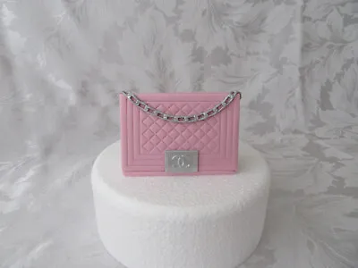 Edible Handmade Fondant Handbag Cake Topper Sugar Paste Decoration (Pale Pink) • £17.99