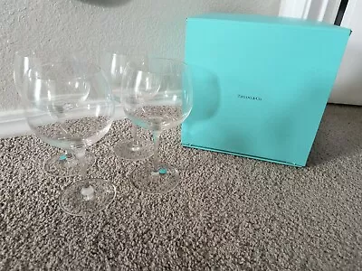 4 Vintage Tiffany & Co. Clear Crystal Stemmed Wine Glasses Retails 300!!! • $99.99