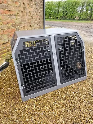 TransK9 Double Dog Car Cage Crate  Including Divider & Car Steps  • £450