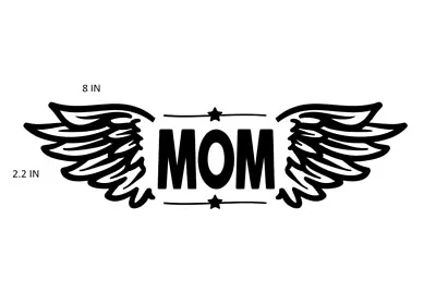 Memorial Long Lasting Vinyl Car Decal  Mom  Angel Wings In Memory Of • $7.77