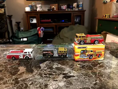 Lot Of 3 Fire Engine Models:  2 Mack CF Pumpers And 1 Pierce Pumper • $15