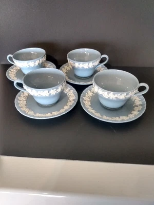 £81.77 • Buy Wedgwood Queensware Cream On Lavender 4 Cups And Saucers