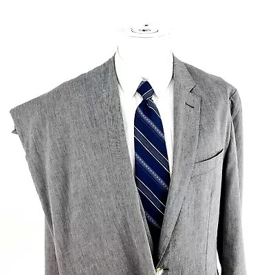 J Crew Ludlow Cotton 2 Button 2 Piece Suit 38R Gray Sharkskin 37/32 Flat Front • $115.47