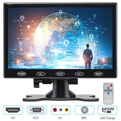 7  Display Small Portable Monitor USB LCD Screen AV VGA HDMI Security Speakers • £59.99