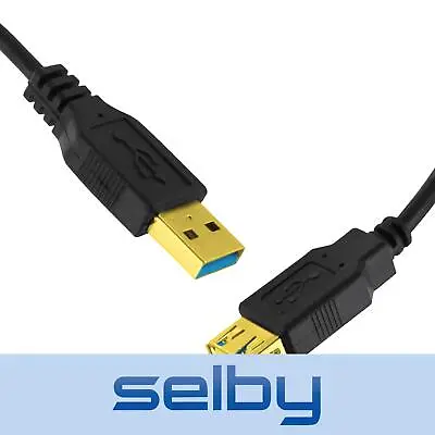 $10 • Buy 1m USB 3.0 Type A Male To Type A Female Extension Cable SuperSpeed Gold Plated