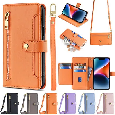 Leather Zipper Strap Wallet Phone Case For LG Q Stylo 4 LV3 K8 V30 G6 G7 ThinQ • $9.89