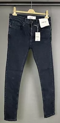 BNWT Mens W32 L34 Long Topman Dark Blue Spray On Skinny Fit Denim Jeans RRP£30 • £14.99