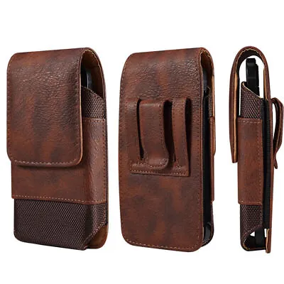 Leather Belt Clip Holster Pouch Waist Bag Case For Iphone 14 13 12 11 Pro Max • £10.07