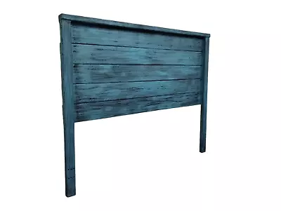 Queen Turquoise Distressed Handcrafted Solid Wood Headboard Made In US HBQTQ • $350