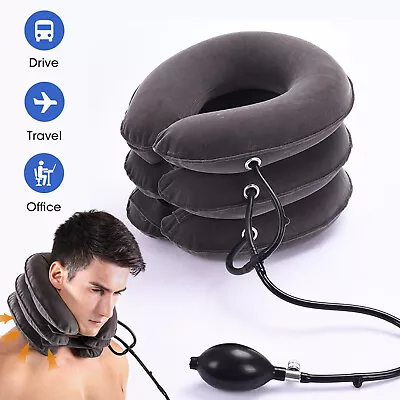 Cervical Neck Traction Device For Neck PainNeck Traction Pillow Inflatable • £11.94