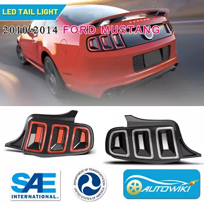 Sequential Turn Signal Lamps LED Taillight Clear Lens For 2010-2014 Ford Mustang • $399.99