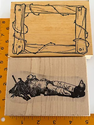 Napping Cowboy & Western Frame Rubber Stamps By Various Manufacturers • $11.25