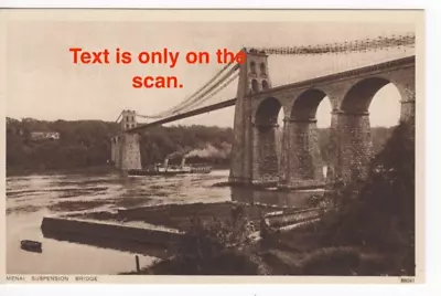 Vintage Postcard Menai Suspension Bridge. • £2.50