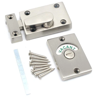 $16.95 • Buy Bathroom Indicator Bolt Vacant Engaged Privacy WC Toilet Door Lock Satin Brass