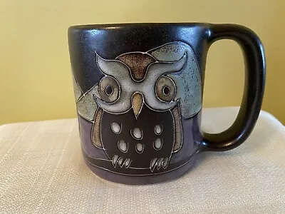 Mara Stoneware Mug 3 Night Owls Signed Hand Etched Painted Made Mexico New • $24.95