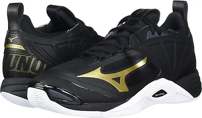 Mizuno Wave Momentum 2 Unisex Volleyball Shoe Black/Gold/White Size 7M/8.5W • $89.99