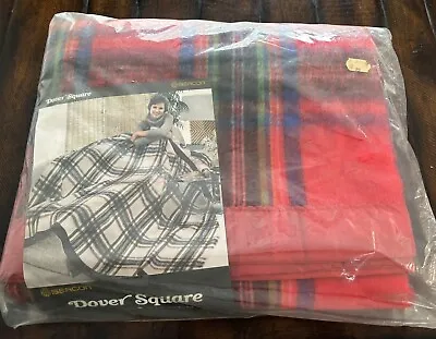 VTG Beacon Dover Square 72  X 90  Blanket F/ Twin Full Sized Bed Flannel Pattern • $25.48