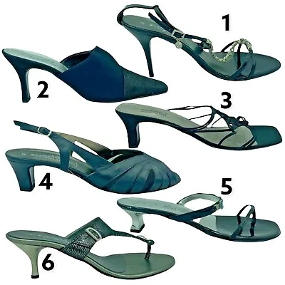 ZODIACO Heels Shoes Casual Low Formal Slip On Leather Ladies Sandals Size 7 8 UK • £24.99