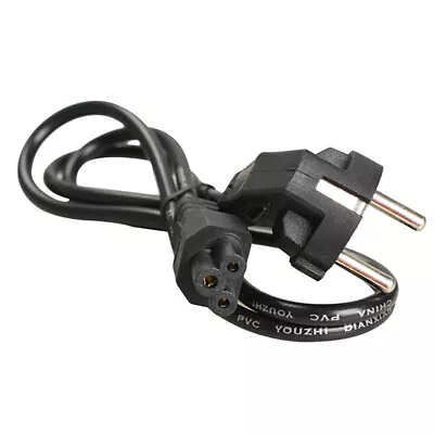 1M EU 3 Prong 2 Pin AC Laptop Power Cord Adapter Cable Black  • £4.43