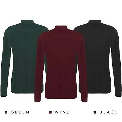 Brave Soul Mens Roll Neck Jumper Greenford Knitted Polyester Soft Feel Sweater • £4.99