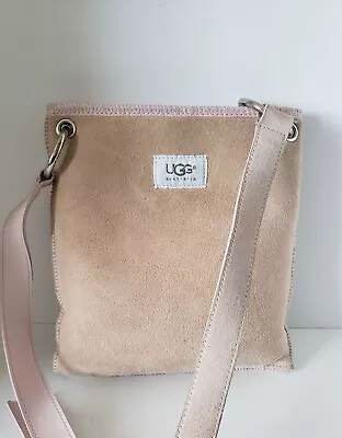 UGG Australia Crossbody Bag Purse Light Pink Leather Suede Shearling Lining • $119.95