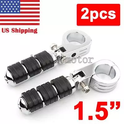 Motorcycle Highway Crash Bar Mount Foot Peg Clamp For Harley 1.5  Engine Guard • $55.60