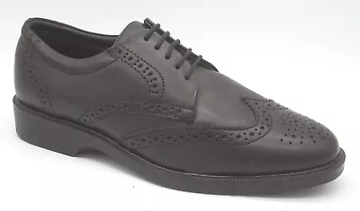 Mens Size 7 8.5 Db British Made Black Leather Brouge Pattern Best Dress Shoes • £19.99