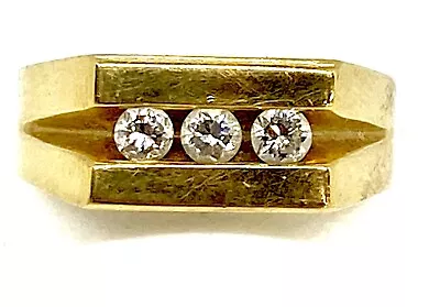 Vintage Men’s 14k Natural .21ctw Diamond Ring Size 9.5 • $2.25