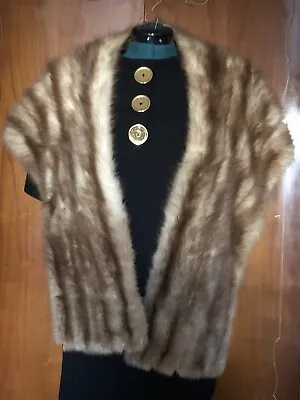 Real Sable Fur Vintage Scarf Stole Wrap Shawl Sobol Zobel 黑貂 1940s 1950s 1960s** • $165