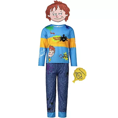 Horrid Henry Kids Costume Fancy Dress Outfit Blue Top Trousers Mask Childrens • £16.99