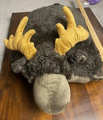 Pillow Pets Moose Stuffed Animal Foldable Pillow Brown Large 18  • $15