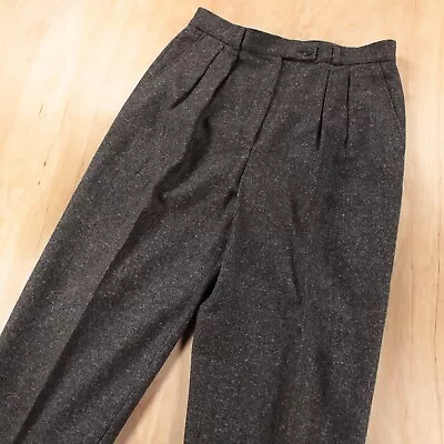 Vtg 80s 90s BERNARD ZINS Pleated High Rise Wool Cashmere Tweed Dress Pants 30x29 • $48
