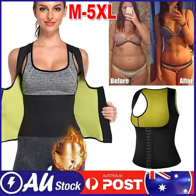 $8.99 • Buy Women's Sweat Sauna Slimming Shaper Waist Trainer Abdomen Compression Vest Tank