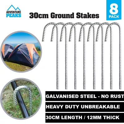 £10.99 • Buy Galvanised Heavy Duty Steel Metal Ground Stakes Camping Tent Gazebo Marquee Pegs