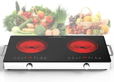 Electric Cooktop 2 Burner Portable Electric Stove Top Knob Control 110V 2400W US • $132.99