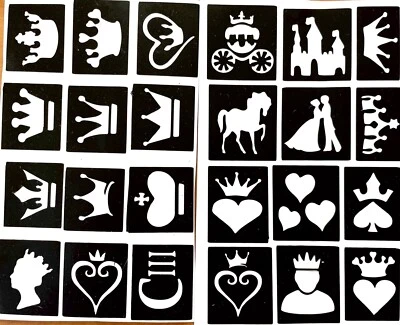 £5.99 • Buy King’s Queen Coronation Stencils X120 Top Up Ur Glitter Tattoo Kit Face Paint 