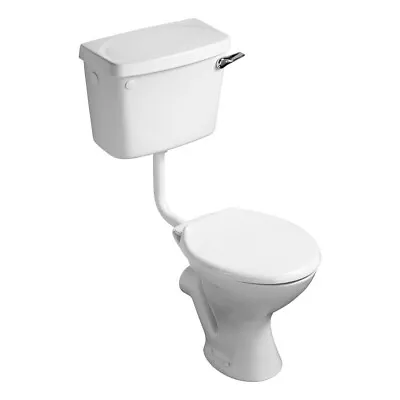 £147.99 • Buy Modern Round White Ceramic Bathroom Low Level Toilet Pan Cistern HeavyDuty Seat