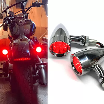 Chrome Bullet Motorcycle LED Turn Signal Blinker Light For Harley Softail Slim S • $19.79