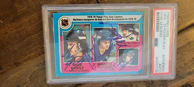 1979-80 Opc Ppg Leaders Card Quad Signed  Bossy Dionne Mcdonald Paul Psa Dna # 5 • $199.99