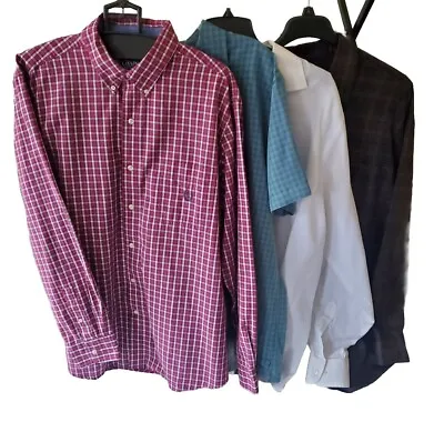 Lot Of 4 -Travel Dress Shirt - Men’s 17-17.5 36/37 Button Up Size XL XLT • $15