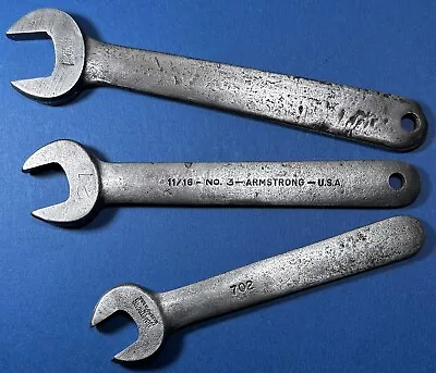 Vintage Armstrong Open End Wrench’s No. 704 3/4” • No. 3 11/16” • No. 702 9/16” • $24