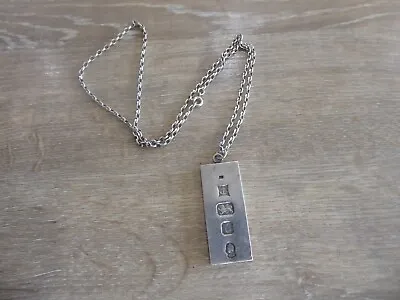 £49 • Buy Quality Vintage Solid Silver  Ingot Pendant With Silver Chain 