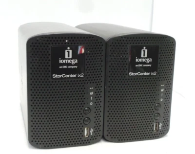 £89.99 • Buy 2x IOMEGA STORCENTER Ix2 2-BAY NAS ENCLOSURE  *NO PSU/DRIVES*  *TESTED* 90DAYRTB