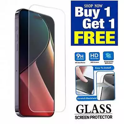 Tempered Glass Screen Protector For IPhone 15 14 13 11 12Pro XS XR Max Plus SE 8 • £1.99