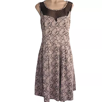 CITY CHIC Lace Fit & Flare Dress Plus Size XS / AU 14 Black & Blush Pink • $29.36